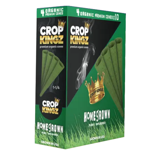 [M1947] CROP KINGZ Organic Hemp Cones 11/4 Size 4-Pack Homegrown 10ct
