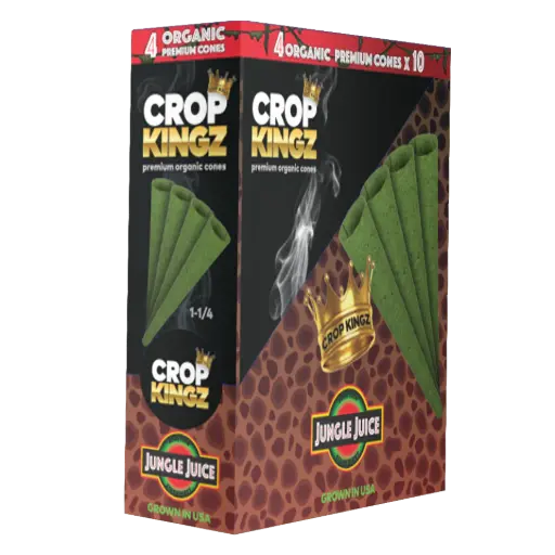 [M1949] CROP KINGZ Organic Hemp Cones 11/4 Size 4-Pack Jungle Juice 10ct