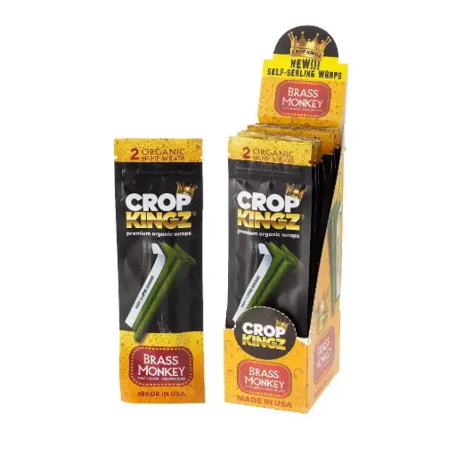[M1952] CROP KINGZ Organic Hemp Cones King Size 2-Pack Brass Monkey 10ct