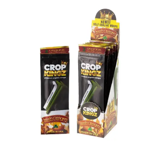 [M1954] CROP KINGZ Organic Hemp Cones King Size 2-Pack Irish Cream 10ct