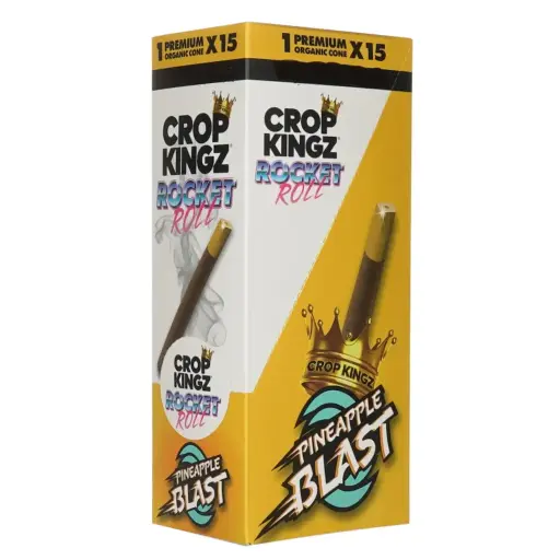 [M1962] CROP KINGZ Rocket Roll Biodegradable Sugar Tips Pineapple Blast 15ct