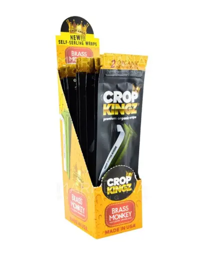 [M1963] CROP KINGZ Self-Sealing Organic Wraps Brass Monkey 15ct