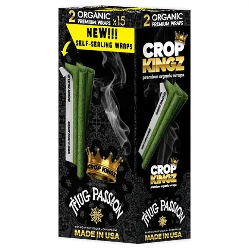 [M1968] CROP KINGZ Self-Sealing Organic Wraps Thug Passion 15ct