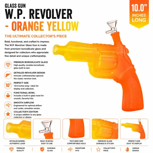 [AM050058] Glass Gun W.P. Revolver (MG-957) 10.0" - Orange