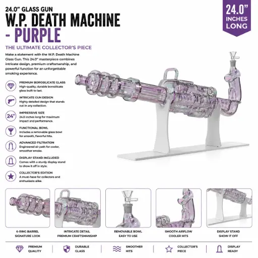[AM050074] Glass Gun W.P. Death Machine (MG-964) 24.0" - Purple
