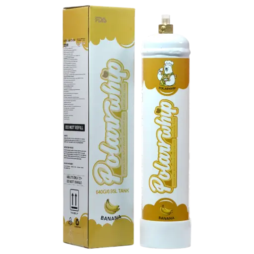 [AM050076] Polar Whip Chargers With Safety Relief Valve 0.95L 640 GR-Banana (6 packs per Box)