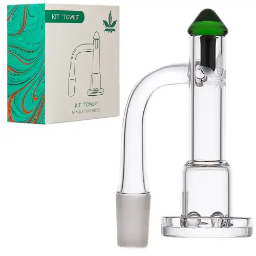 [PC23030] aLeaf Banger Quartz " Tower " Spinner Kit 14mm 90 Degree