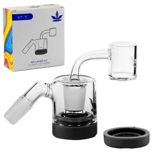 [PC24724] aLeaf Ash Catcher Quartz Reclaimer Kit "R" 14mm 45 Degree Black