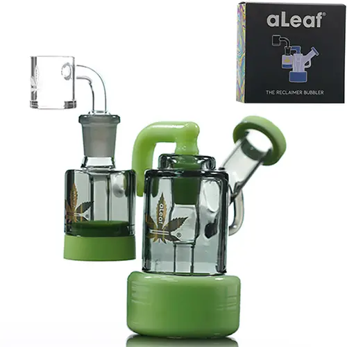 [PC31863] aLeaf Glass Reclaimer Bubbler (3369) 5.0" Green