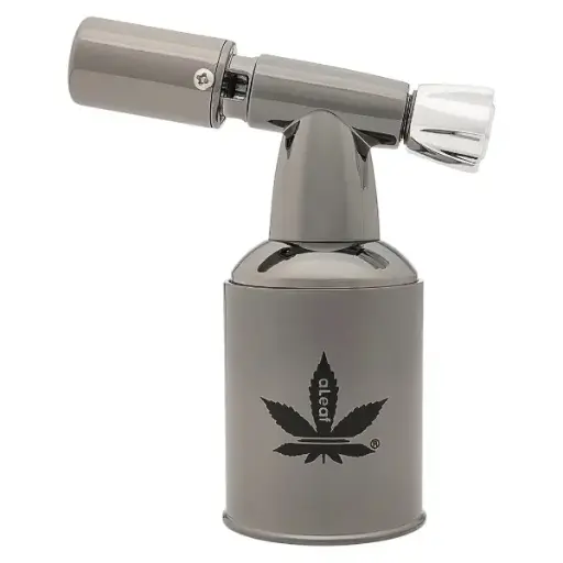 [PC34984] aLeaf Lighter Torch Brass Blow Turbo Flame 5.0" (8529)-Onyx