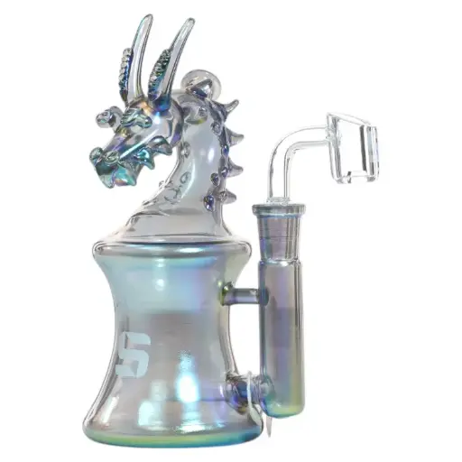 [PC37417] Silo Glass Dragon 7.5"-Grey (Smoke)