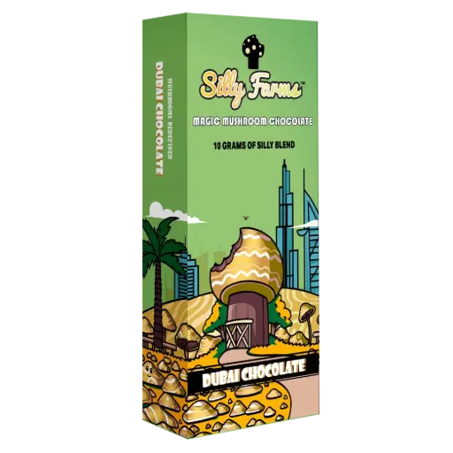 [M2153] SILLY FARMS Magic Mushroom Chocolate Bar Dubai Chocolate 10ct