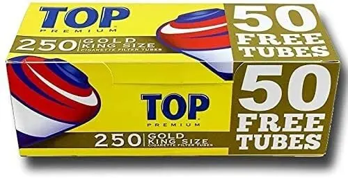 [M2163] TOP Cigarette Tubes Gold King Size 250/4ct