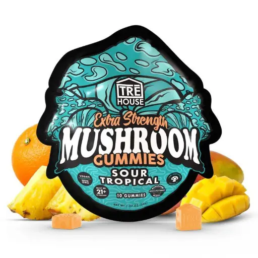[M2170] TRE HOUSE Extra Strength Magic Mushroom Gummies Sour Tropical 10ct