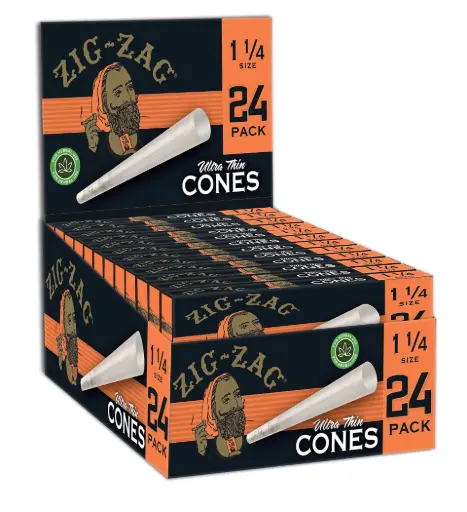 [M2254] ZIG ZAG Cones Ultra Thin 11/4 Size 24/12ct