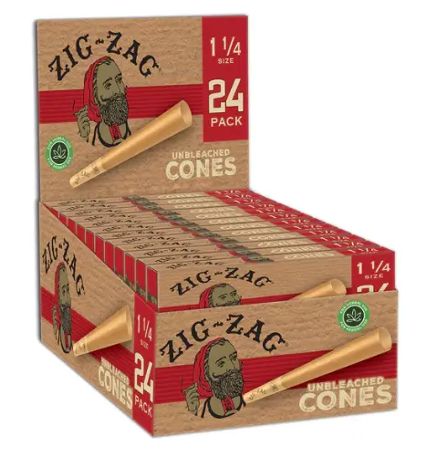 [M2254] ZIG ZAG Cones Unbleached 11/4 Size 24/12ct