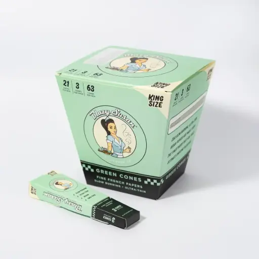 [M2259] BLAZY SUSAN Green Cones Display King Size 3/21ct