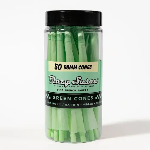 [M2260] BLAZY SUSAN Green Cones Jar 98mm Size 50/1ct