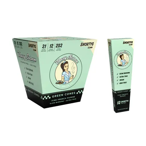 [M2262] BLAZY SUSAN Green Cones Display Mini Size 12/21ct