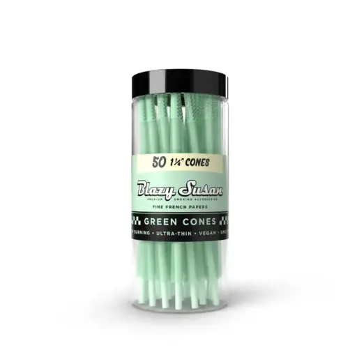 [M2263] BLAZY SUSAN Green Cones Jar 11/4 Size 50/1ct