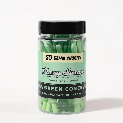 [M2264] BLAZY SUSAN Green Cones Jar 53mm Shorty Size 50/1ct