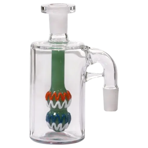 [AM40601] Ash Catcher 2 Ball 14mm 90 Degree Milky Green