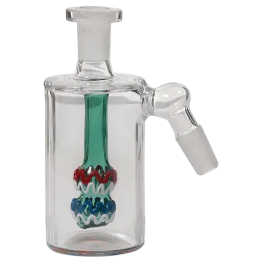 [AM050108] Ash Catcher Double Circle With Double Color Lines 7694 14mm 5" 45 Degree Teal