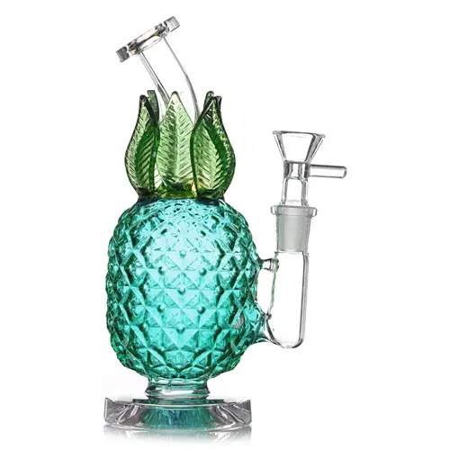 [AM040506] Unbranded Glass Pieapple (8104) 8.0" Teal