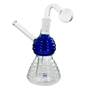 [AM025146] O.B. Water Pipe Striped 8183a 6.5" Blue