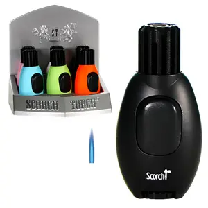 [AM023355] Scorch Torch Lighter Modern Botton Aerodynamic Nozzle with Push 4.25" (61641-1)
