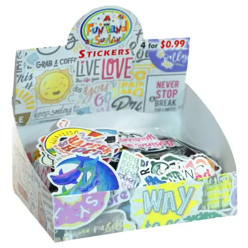 Funland Vinyl Waterproof Stickers (600 per Display)
