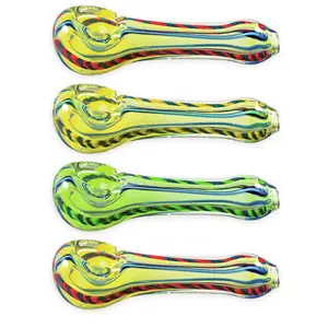 [AM030619] Unbranded Hand Pipe Spoon (4515) Glass 3.5" (4 pcs)