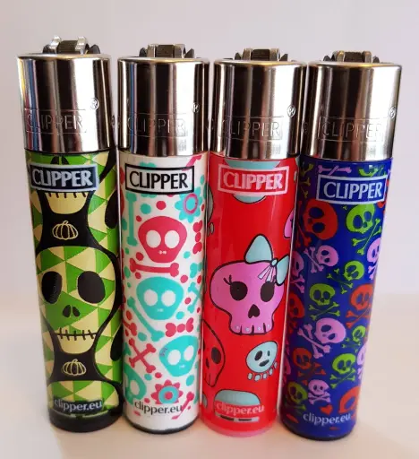 [M2293] CLIPPER Classic Lighter Back to Skull 48ct