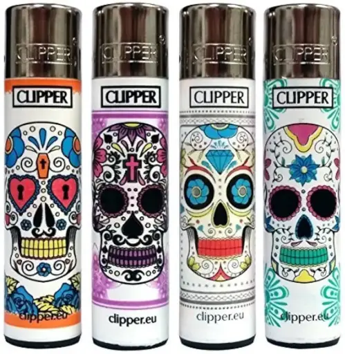[M2301] CLIPPER Classic Lighter Mexican Skull 48ct
