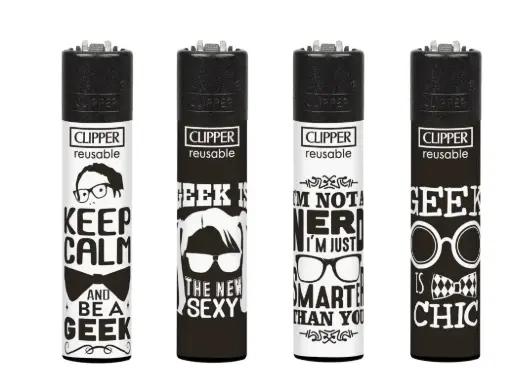 [M2304] CLIPPER Classic Lighter Nerd Sentences 48ct