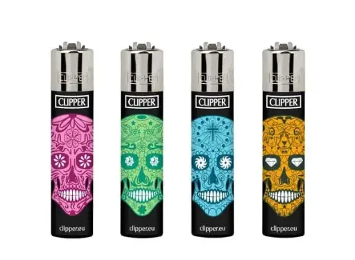 [M2307] CLIPPER Classic Lighter Skulls Mix 48ct
