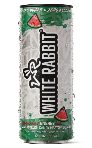 [M2325] WHITE RABBIT Kratom Energy Seltzer 25MIT Watermelon Candy 12oz 1ct