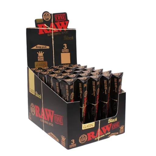 [M2329] RAW Black Triangle Cones King Size 3/30ct