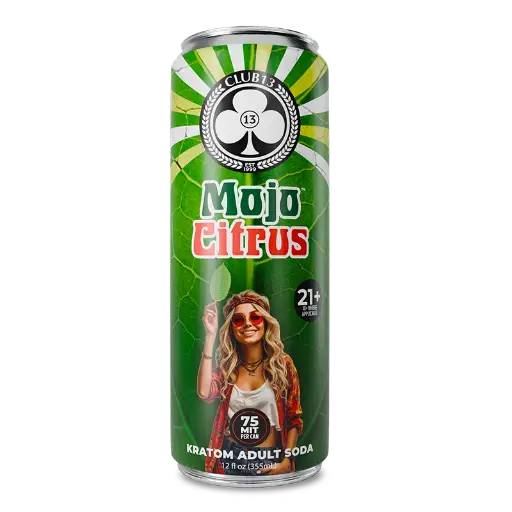 [M2338] CLUB 13 Kratom Seltzer Soda Edition 75MIT 12oz Mojo Citrus 1ct 