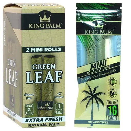 [M2345] KING PALM Green Leaf Mini Natural 2-Pack 10ct