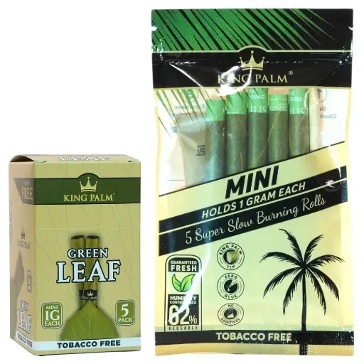 [M2346] KING PALM Green Leaf Mini Natural 5-Pack 8ct