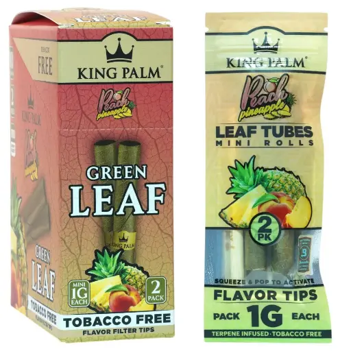 [M2347] KING PALM Green Leaf Mini Peach Pineapple 2-Pack 10ct