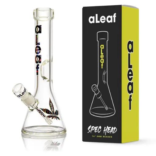 [PC37560] aLeaf Glass 14" 9MM BEAKER TWILIGHT
