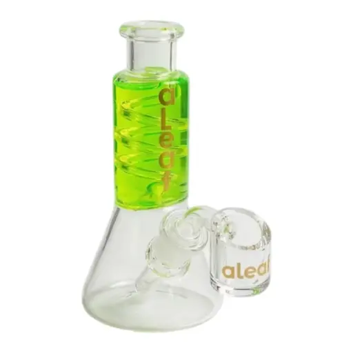[PC37575] aLeaf Glass 5" MINI GLYCERIN WP W/ BUILT IN DOWNSTEM & 14M45D BANGER GREEN 