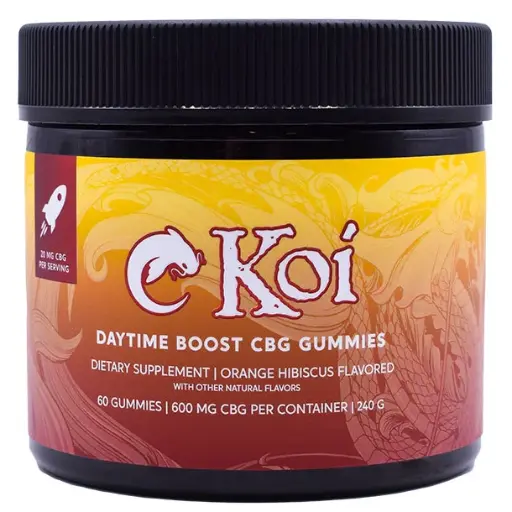 [AM050153] Koi Gummies & Edibles CBD Daytime Boost Gummies 60ct 600mg - Orange Hibiscus