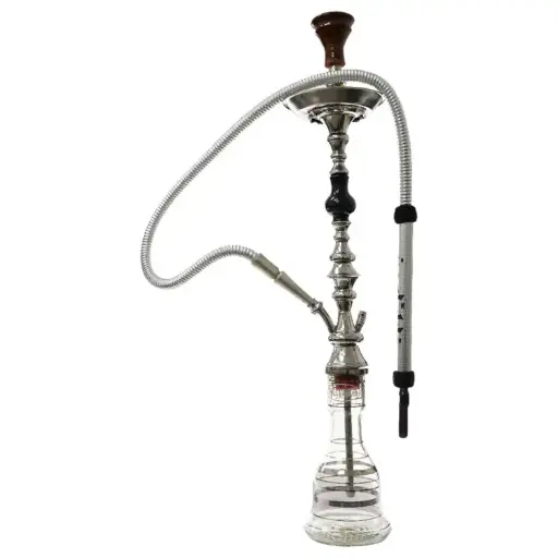 [AM050224] Khalil Mamoon Hookah  - 36.0" Silver