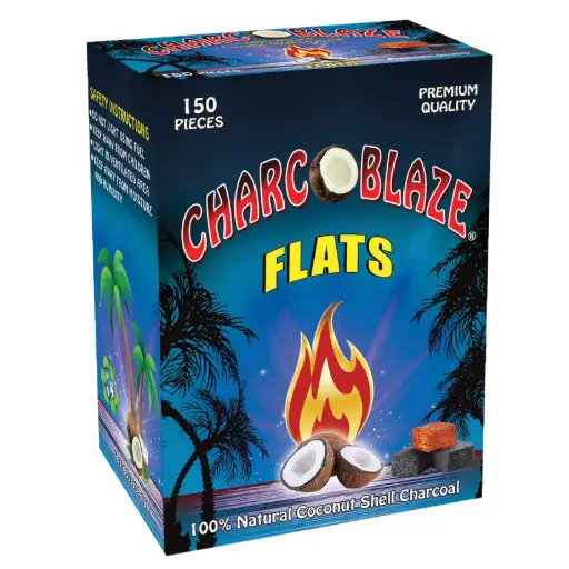 [AM016200] 150 pcs. Flat Charcoblaze Coconut Shell Charcoal, 1.5 Kg box