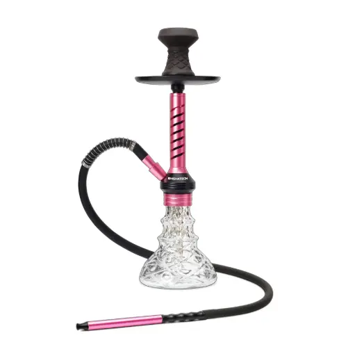 [AM020716] 18" Jaxx Hookah, Pink, Click Technology, 1 Hose, ShishaTech Color Box