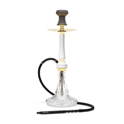[AM020762] 21" Raver X Hookah, White, Click Technology, 1 Hose, ShishaTech Color Box