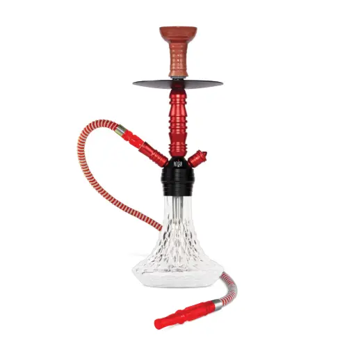 [AM038449] 18" Amira Crystal Hookah, Red, Click Technology, 1 Hose, Amira Color Box